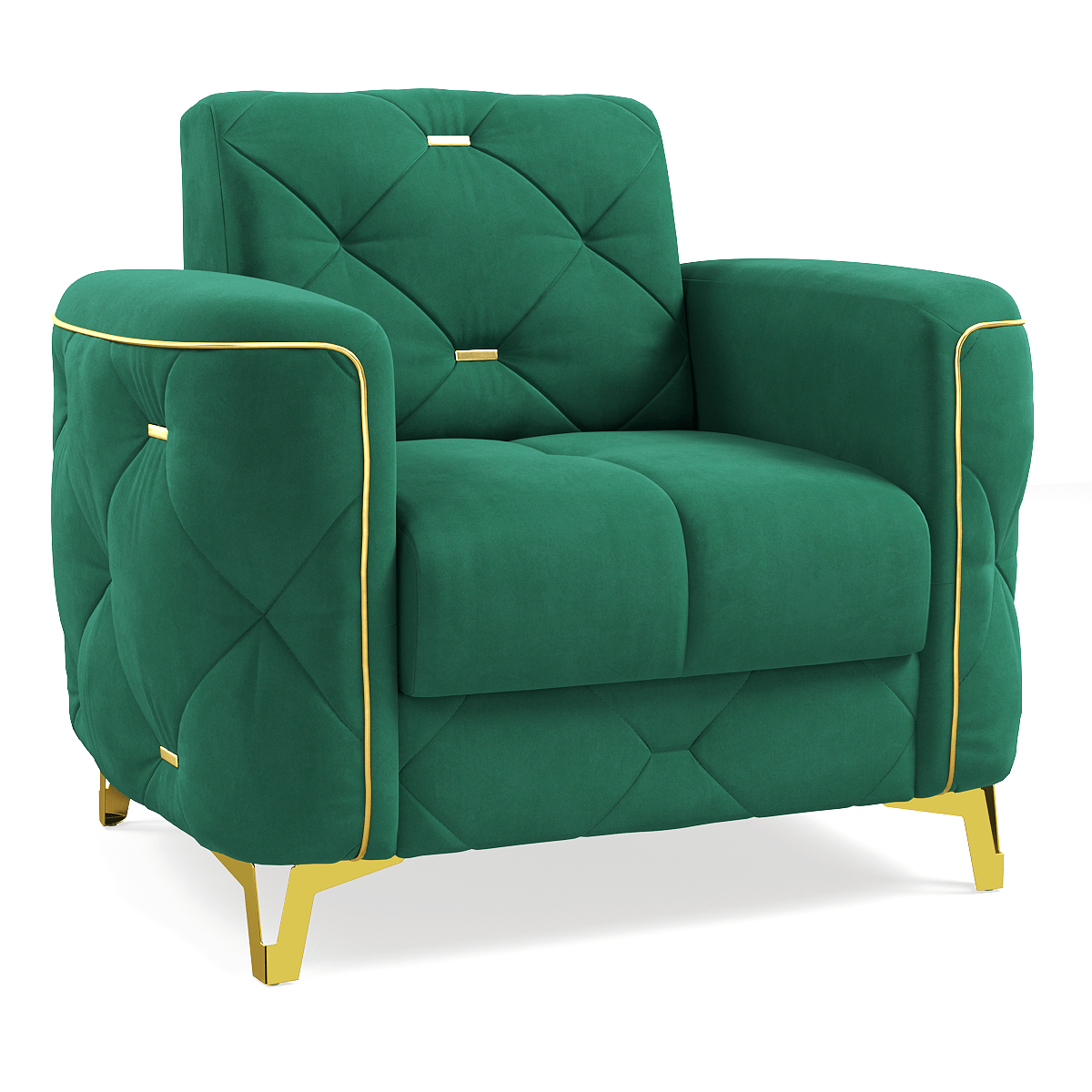 Кресло Дубай Велюр / ножки - золотые
